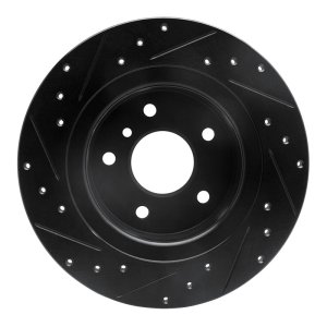 Land Rover Discovery Brake Rotor (1) - Rear Right - R1 Concepts - Drilled & Slotted - Black - `94-`04